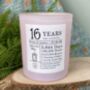 Personalised Wax Anniversary 16 Years Counting Candle, thumbnail 3 of 11