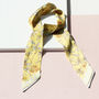 Floral Ladies Neck Tie In Mustard, thumbnail 4 of 11