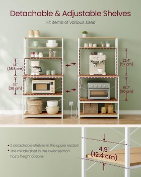 Bakers Rack Coffee Bar Kitchen Shelf Unit, 7 of 8
