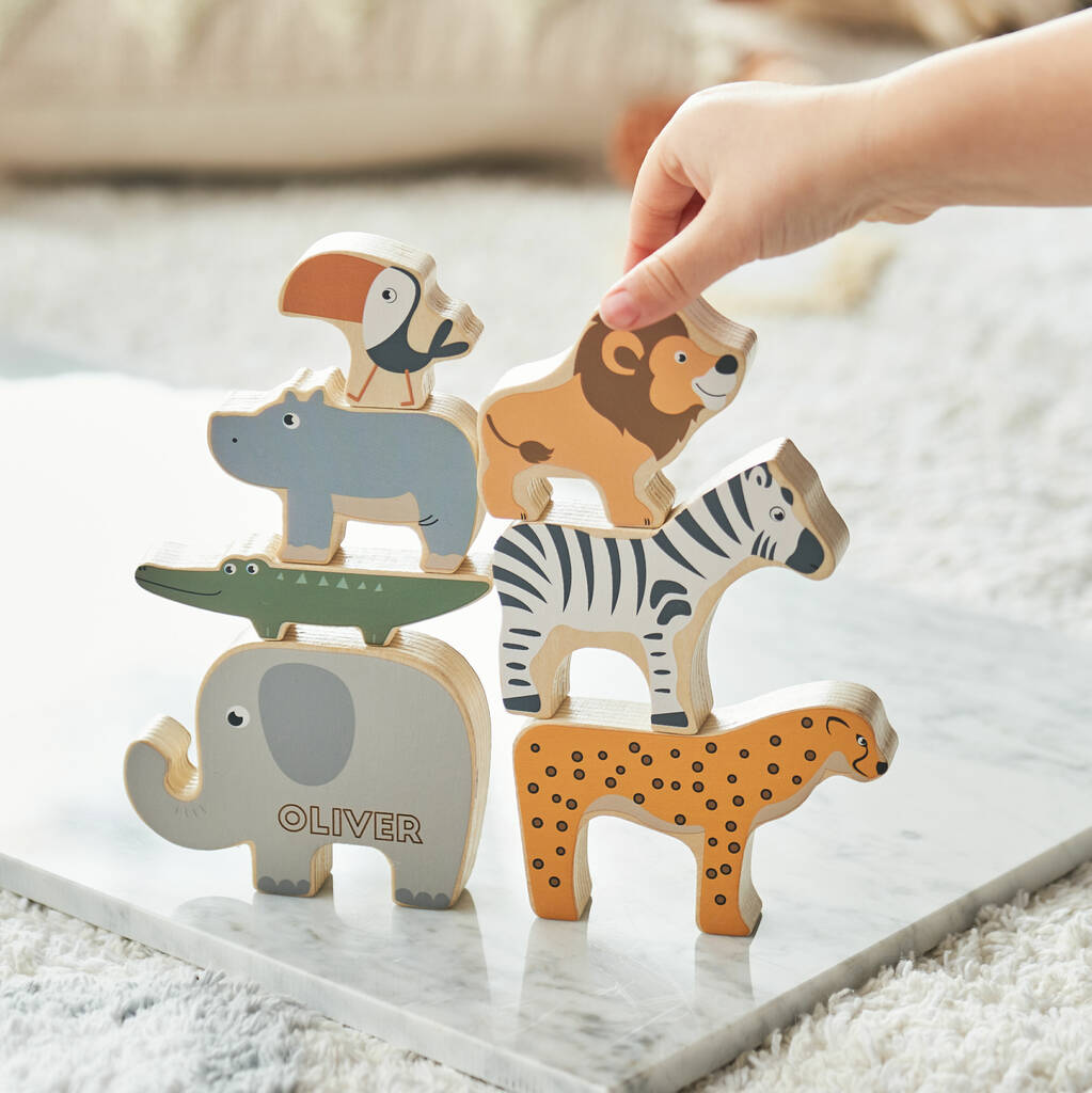 Personalised Wooden Stacking Animals Game By Sophia Victoria Joy