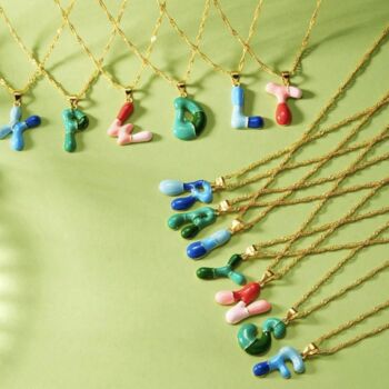 Bubble Alphabet Enamel Necklace, 7 of 10