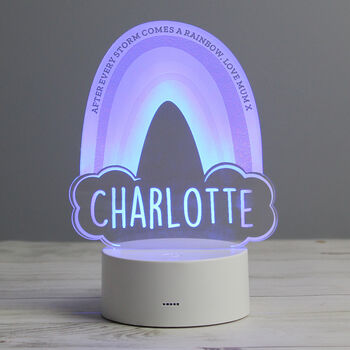 Personalised Rainbow LED Colour Changing Night Light, 6 of 8