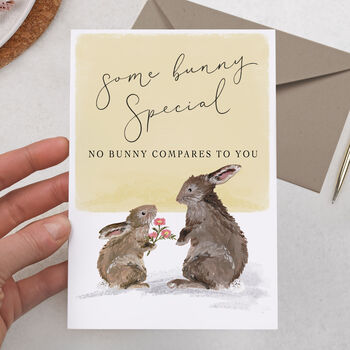 Cute Rabbit Happy Easter Card 'Some Bunny Special', 2 of 2