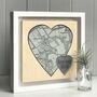 Double Painted Heart Shaped Map Print On Wood, thumbnail 6 of 10