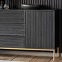 Linear Black Wooden Sideboard, thumbnail 2 of 2