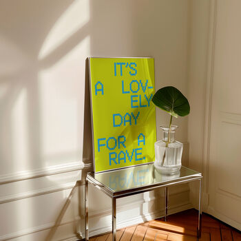 Day For A Rave Print | Typographic Poster | Wall Art | Aesthetic | Y2 K | Trendy | Club | Raving | Music |, 3 of 9