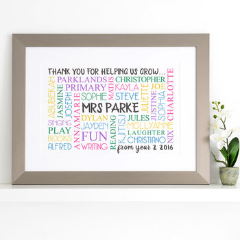 Personalised Thank You Teacher Word Art, 7 of 9