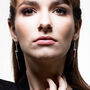 White Topaz Sterling Silver Lightning Bolt Earrings, thumbnail 4 of 7