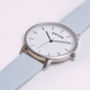 New Collection Silver Vegan Leather Watch, thumbnail 2 of 12