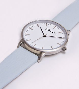 New Collection Silver Vegan Leather Watch, 2 of 12