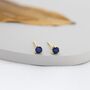 Sterling Silver Extra Tiny Sapphire Blue Crystal Cz Stud Earrings, thumbnail 6 of 12
