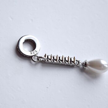 925 Sterling Silver Pearl Drop Charm With Zircon Elegant Gift For Women And Special Occasions Gift, 8 of 8