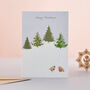 Two Robins And Trees Christmas Card Set Of Six, thumbnail 1 of 2