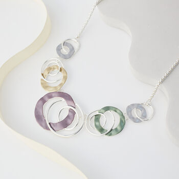 Multicolour Hammered Disc Necklace, 2 of 6