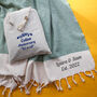 Personalised Cotton Handwoven Throw, Anniversary Gift, thumbnail 2 of 9