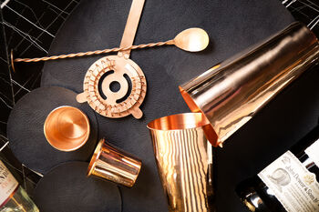 Handmade Copper Cocktail Set With Shaker And Spoon, 2 of 7