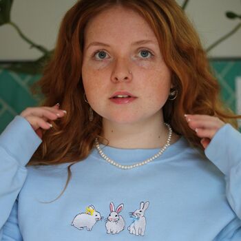 Trio Of Rabbits Embroidered Sweater, 4 of 9