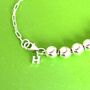 60th Birthday Sterling Silver Initial Charm Bracelet, thumbnail 2 of 3