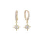 Cosima Crystal Gold Star Huggie Earrings, thumbnail 1 of 2