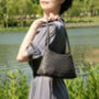 Hand Woven Vegan Leather Shoulder Bag, thumbnail 3 of 12