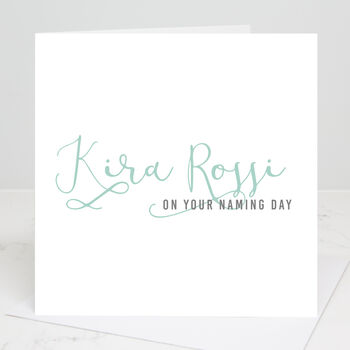 Personalised Naming Day Calligraphy Card, 2 of 4