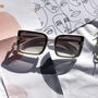 Front Lens Rectangle Thick Frame Sunglasses In White, thumbnail 2 of 2