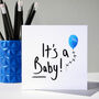 New Baby Card Blue Balloon, thumbnail 2 of 10