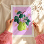 Pears Art Print Lilac, thumbnail 4 of 5