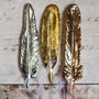 Porcelain Metallic Feather Ornaments, Set Of Three, thumbnail 2 of 6