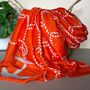 Rope And Anchor Print Scarf In Sunset Orange, thumbnail 1 of 4