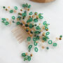 Christmas Inspired Gold And Green Hair Comb, thumbnail 4 of 4