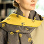 Bee Repeat Pattern Cashmere Blend Woven Jacquard Scarf, thumbnail 3 of 9