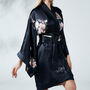 Silk Kimono Dressing Gown Fleur Japonaise Midnight Blue, thumbnail 6 of 10