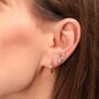 Gold Plated Cubic Zirconia Scatter Stud Earrings, thumbnail 1 of 5