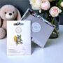 Grey Cartoon Bunny Rabbit Holding A Flower Enamel Pin Badge, Easter Accessory, Animal Gifts For Kids, thumbnail 2 of 8