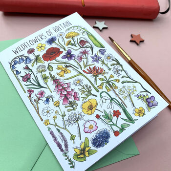 Wildflowers Of Britain Art Blank Greeting Card, 10 of 12