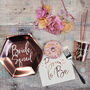 Hen Party Rose Gold Bride Squad Paper Plates, thumbnail 3 of 5