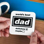 Funny Best Dad Oasis Coaster, thumbnail 1 of 3