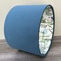 Abigail Aegean Blue Velvet Double Sided Flower Lampshade, thumbnail 1 of 9