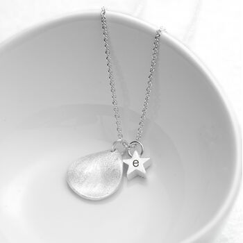 Personalised Matte Star And Drop Necklace, 2 of 9