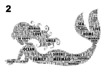 Mermaid Personalised Word Art Print, 3 of 5