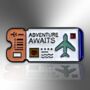 Adventure Awaits Small Plane Tickets Enamel Pin, thumbnail 4 of 9