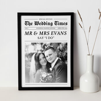 Personalised Wedding Gift, Wedding Newspaper Print, 2 of 6