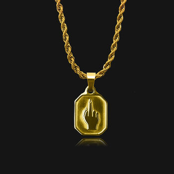 18k Gold Plated Middle Finger Charm Pendant Necklace, 2 of 8
