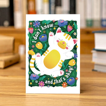 Cute Reassurance Cat Greeting Card, 2 of 3