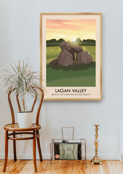 Lagan Valley Aonb Travel Poster Art Print, 5 of 8