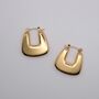 Triangle Chunky 18 K Gold Plated Hoop Earrings, thumbnail 4 of 4