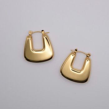 Triangle Chunky 18 K Gold Plated Hoop Earrings, 4 of 4