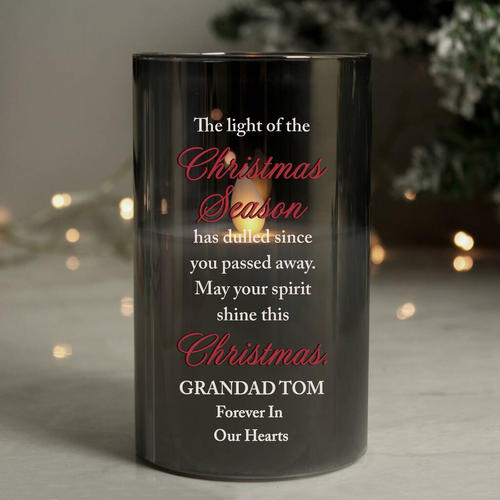 Christmas Season Memorial Smoked LED Candle, 1 of 3
