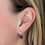 Amethyst Teardrop February Birthstone Earrings, Silver, thumbnail 3 of 6